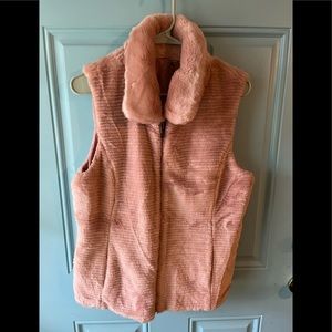 Pink Reversible Vest w/ faux fur